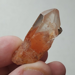 Orange and Red Hematite Phantom Quartz Crystal from Nigeria, Natural and Untreated, 10.5 grams