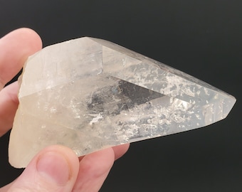 Gran cristal de cuarzo canalizador lemuriano, cuarzo clave de Brasil (298 gramos)