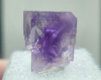 Purple Zoned Fluorite, Fluorescent Phantom Crystal, Spain (7.8 grams)