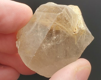 Golden Rutilated Quartz Crystal Point with Exposed Rutile from Brazil, 31 grams