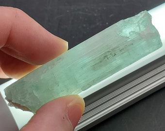 Large Cats Eye Aquamarine Crystal Specimen: Shigar Valley, Pakistan (149 Carat, 66mm)