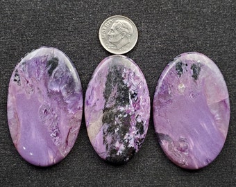LARGE Oval Charoite Cabochon, YOU SELECT