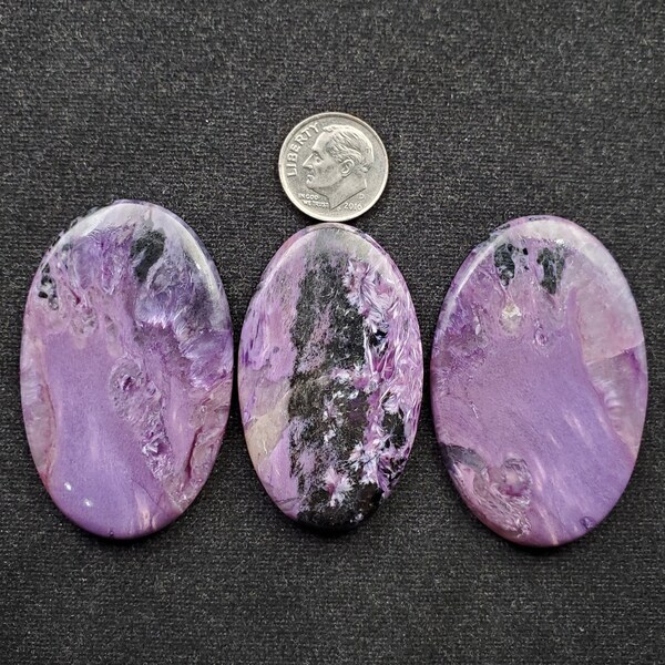 LARGE Oval Charoite Cabochon, YOU SELECT