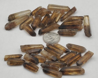 Natural Citrine and Smoky Citrine Crystal Points from Nigeria, RANDOM SELECTION