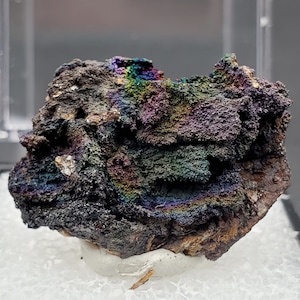 Natural Rainbow Turgite, Hematite and Goethite Mineral Specimen, Skittles Pocket, Graves Mountain GA, 37 carats, Comes with Display Case