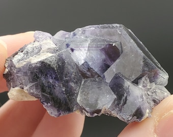 Blue and Purple Phantom Fluorite from the Yindu Mine, Inner Mongolia, FLUORECENT, 26.2g