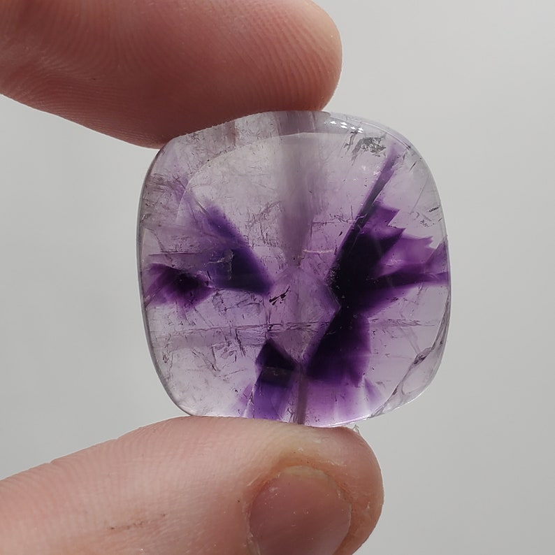 Natural Trapiche Amethyst Cabochon, Purple Phantom Star, 24-34mm image 4
