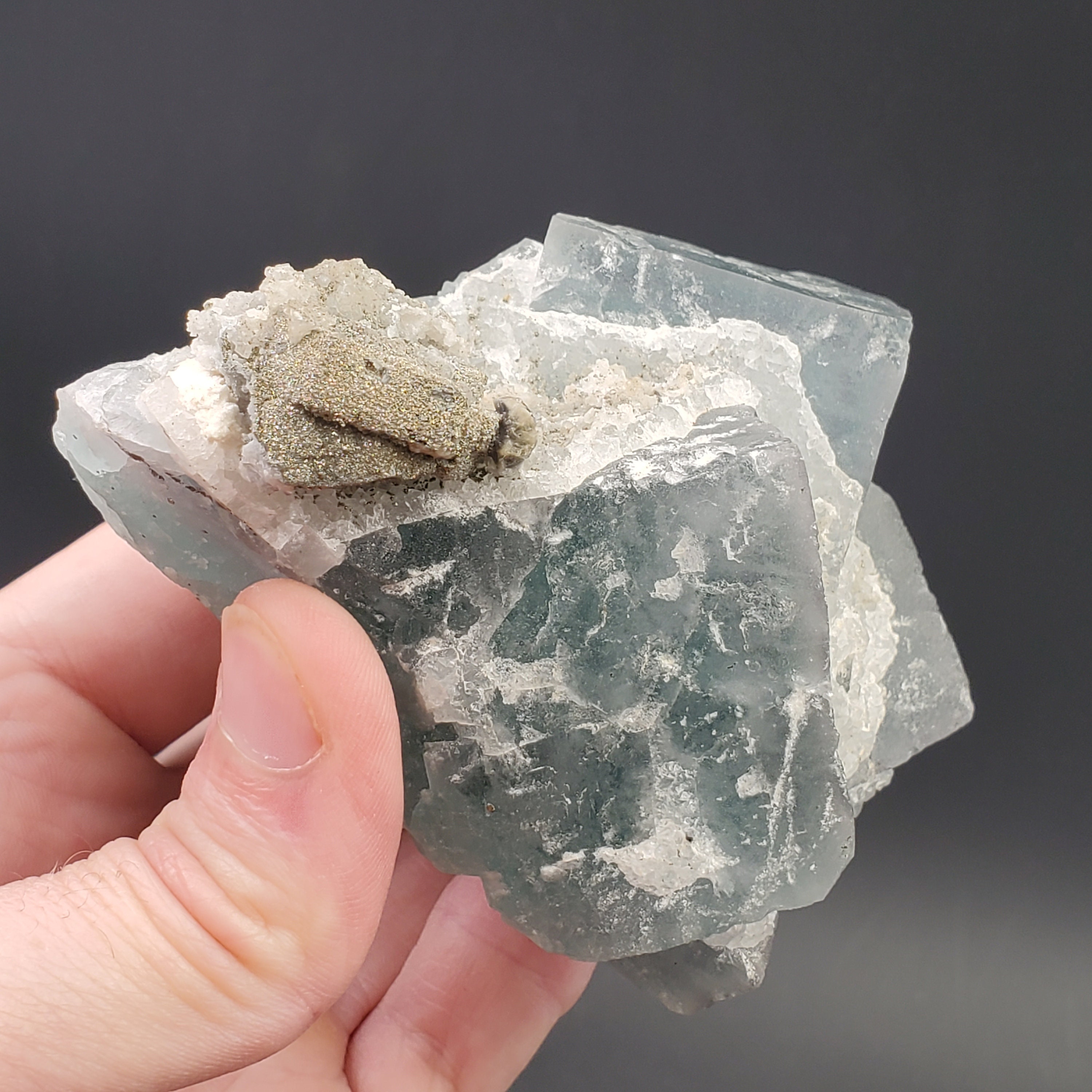 GROßER grüner Fluorit mit Pyrit und Quarz aus Marokko | Etsy