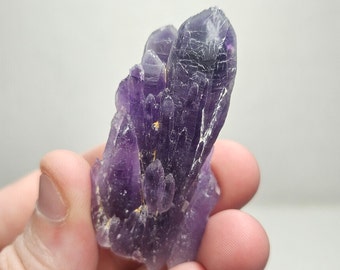 Tutu Amethyst Spray from Nigeria, Deep Purple Amethyst Crystal Cluster, Nice Saturation, 35 grams