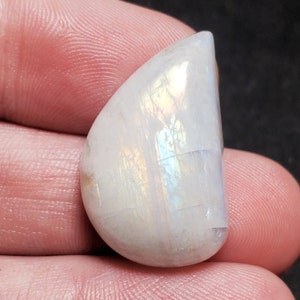 32 carat Rainbow Moonstone Freeform Cabochon 27x17mm