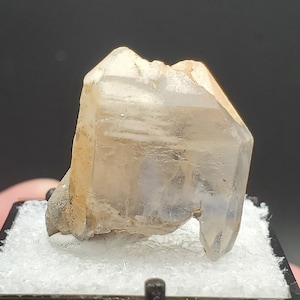 Dumortierite Quartz Crystal, Dumortierite and Clay Included Quartz, RARE, Comes with Display Case 43 carats