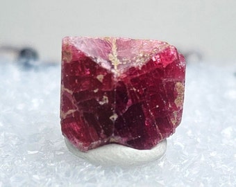 Twinned Red Spinel Crystal from Vietnam, Fluorescent, Comes with Display Case, 6 carats