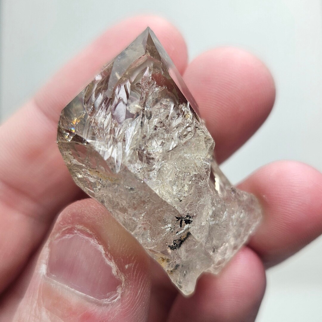 Skeletal Herkimer Diamond Crystal With Rainbows / Smoky Etsy