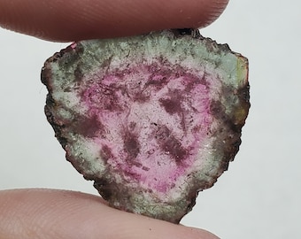 Watermelon Tourmaline Slice / Gem Tourmaline for Collection or Jewelry / Brazil / 18 carats