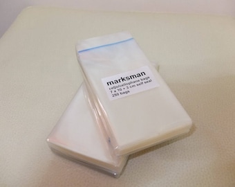 250 quality cello / cellophane bags (7 x 10)   plus 3 cm. SELF SEAL 250