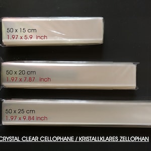 sacchetti di cellophane trasparente di qualità 5 x 15 / 5 x 20 / 5 x 25 / 5 x 30 cm