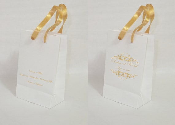 Download 175 Smal Wedding Welcome Bags With Gold Satin Ribbon Handles Etsy