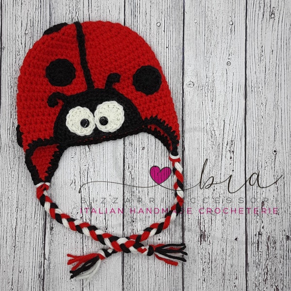 Ladybug Crochet Chapeau - Nouveau-né, Tout-petit, Enfant, Adulte