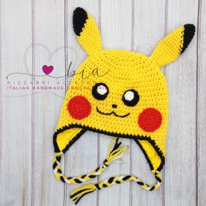 Cappello Pikachu all&#39;Uncinetto - Neonati, Bambini, Adulti