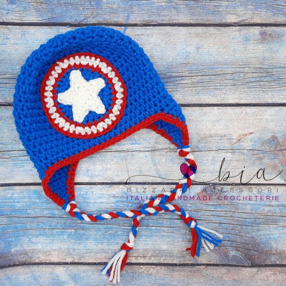 Captain America Crochet Hat Newborn 