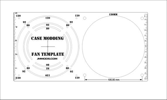 240mm fan hole template guide for computer case modding etsy