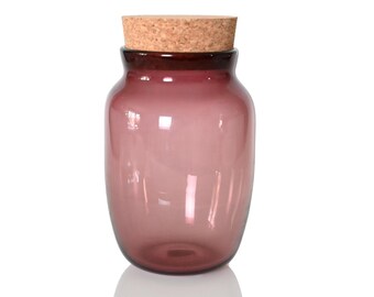 Redish Voilet Handmade Glass Cork Jar Storage Container