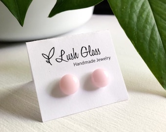 Pink Glass Stud Earrings