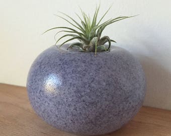 Airplant Holder Handmade Blown Glass Rock Planter