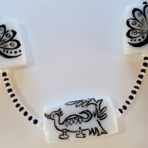 Black and White Dragon Necklace