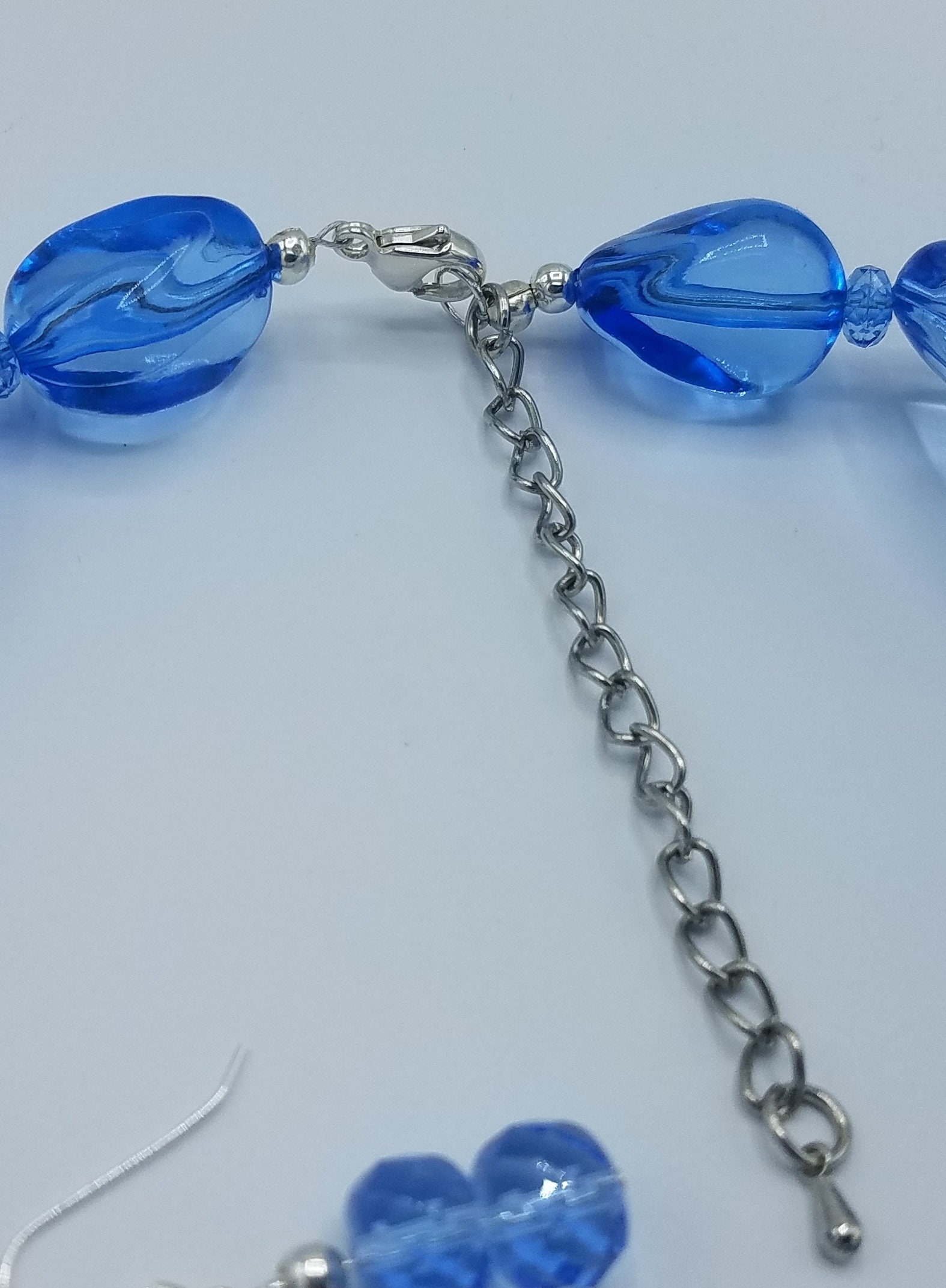 Bright Baby Blue Statement Necklace & Earring Set Etsy New Zealand