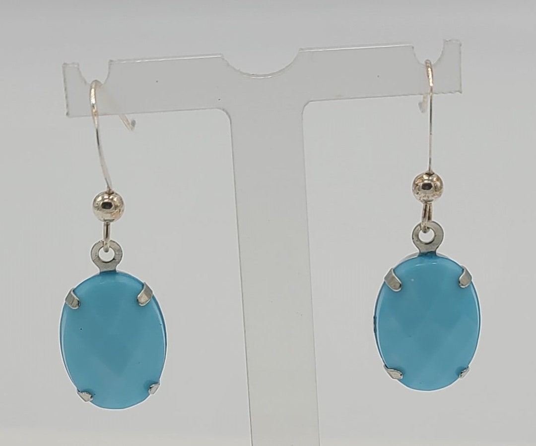 Baby Blue Dangle Earrings Etsy Israel