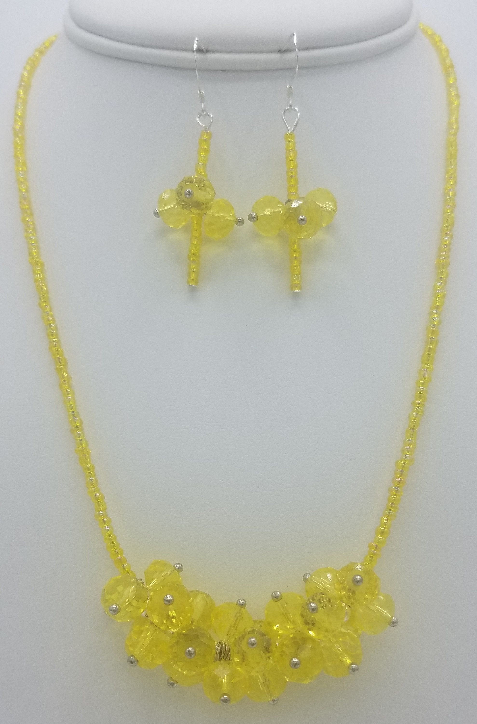 Bright Yellow Necklace & Earring Set Etsy Canada