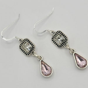 Pink & Silver Dangle Earrings