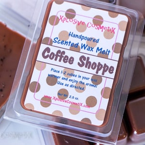 Coffee Shoppe Scented Wax Melt - Wax Tart - Highly Scented Wax Melts - Para Soy Wax Melt - Home Fragrance - Clamshell Wax Cubes - Espresso