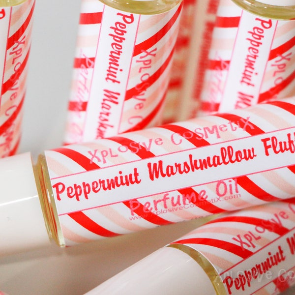 Peppermint Marshmallow Fluff Perfume Oil - Roll On Perfume, Peppermint Fragrance Oil, Womens Fragrance, Vanilla Peppermint Scent, Gift Ideas