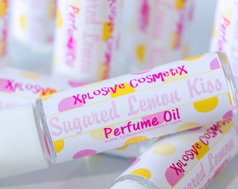 Sugared Lemon Kiss Perfume Oil - Roll On Perfume, Womens Fragrance, Lemon Sugar Fragrance Oil, Sweet Perfume