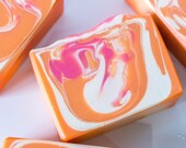 CLEARANCE Mango Sorbet Bar Soap - Handmade, Homemade, Artisan Soap, Cold Process Soap, Coconut Milk, Vegan Soaps, Aloe Vera, Fruity Scent