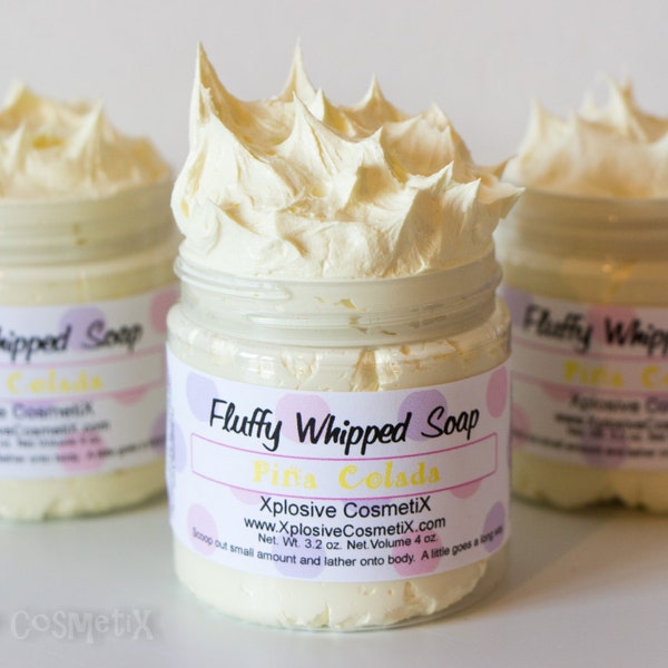 Pina Colada Fluffy Whipped Soap - Pina Colada Soap, Vegan Friendly, Tropical Hawaiian Soap, 4 oz.