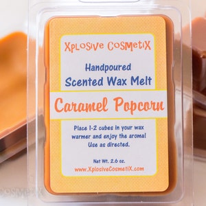 Caramel Popcorn Scented Wax Melt - Wax Tart - Highly Scented Wax Melts - Para Soy Wax Melt - Home Fragrance - Clamshell Wax Cubes