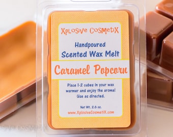 Caramel Popcorn Scented Wax Melt - Wax Tart - Highly Scented Wax Melts - Para Soy Wax Melt - Home Fragrance - Clamshell Wax Cubes