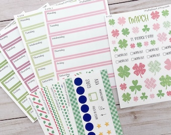 March St B135 Patrick/'s Day Combo Pack Coordinating Weight Watchers WW Weekly Planner Stickers