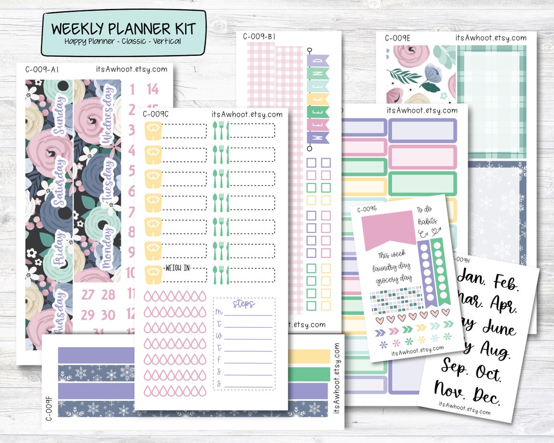 WEEKLY Kit Planner Stickers - "feelin' Cozy" - Happy Planner CLASSIC ...