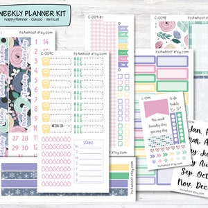 WEEKLY Kit Planner Stickers - &quot;Feelin&#39; Cozy&quot; - Happy Planner CLASSIC - Vertical (C009)