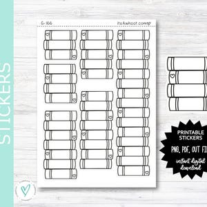 Bücherstapel Lesung Tracker Aufkleber PRINT & CUT Planner Stickers (G166PC)