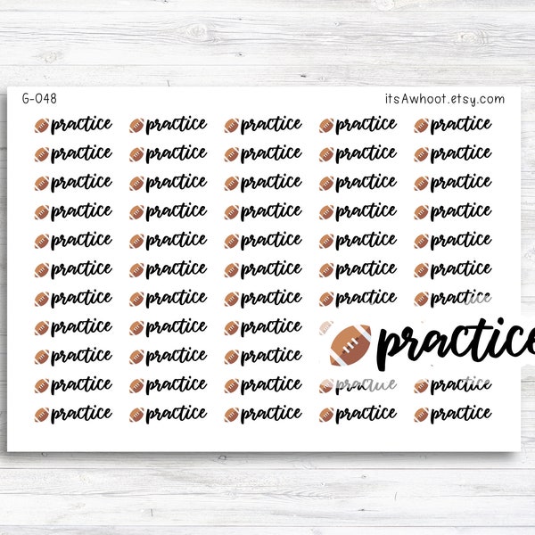 Football Practice Script Planner Stickers (G048)