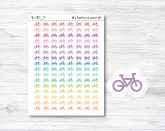 Biking Planner Stickers, Biking icon Stickers - Mini .25" Tall - SMALL DECO SHEET (B140_2)