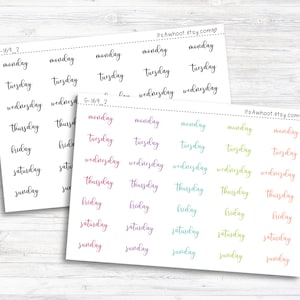 Days of the Week Script Stickers (G169_2)