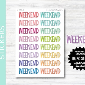 Weekend Script PRINT & CUT Planner Stickers (G023_3PC)