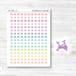 Spin Bike Planner Stickers, Cycling Bike icon Stickers - Mini .25" Tall - SMALL DECO SHEET (B235_2)