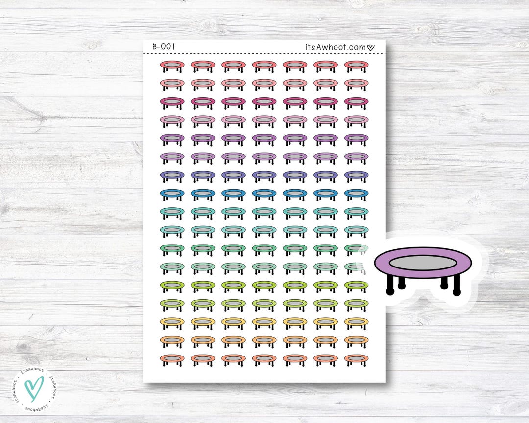 Trampoline Icon Planner Stickers, Trampoline Icon Stickers (B001) - Etsy